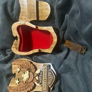 Harley-Davidson Brown Jewelry Emblem Puzzle Box